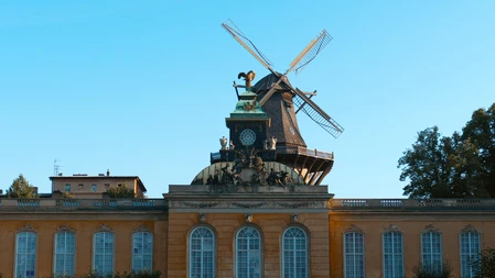 Historic Windmill on Building
