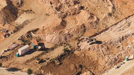 Aerial View of Desert Construction Site