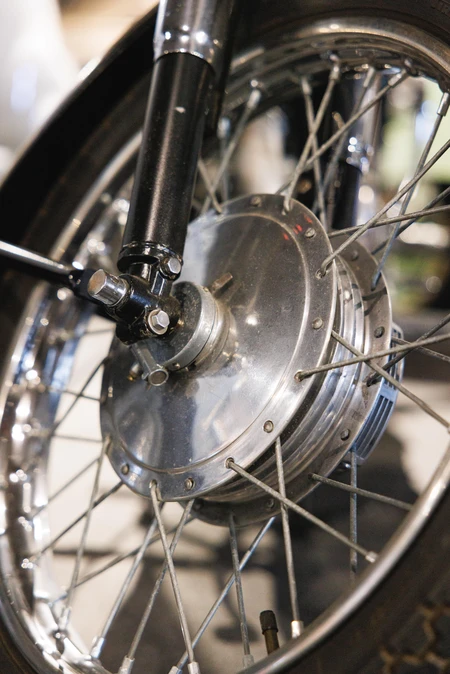 Close-up of Motorcycle Wheel