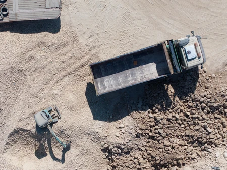 Aerial View of Construction Site