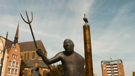 Sculpture and Cityscape