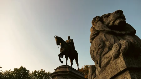 Statue Silhouette at Dusk