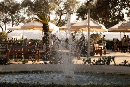 Relaxing Park Café Scene
