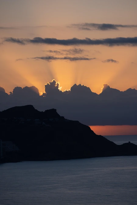 Dramatic Sunset Over Ocean Peninsula