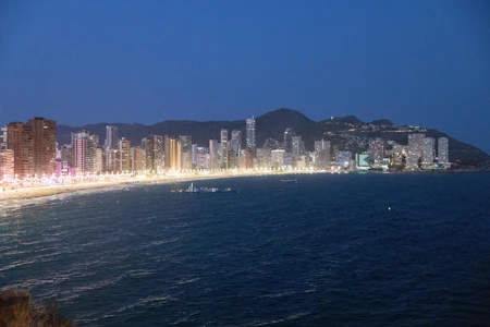 Night Cityscape by the Sea