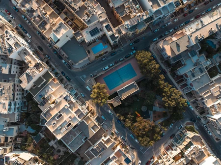 Aerial View of Urban Architecture