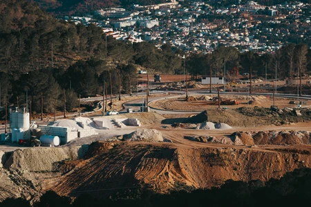 Hillside Construction Site Overlooking City