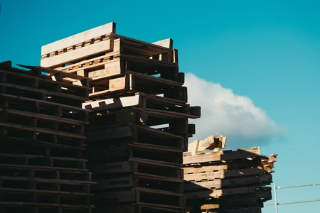Stacked Wooden Pallets