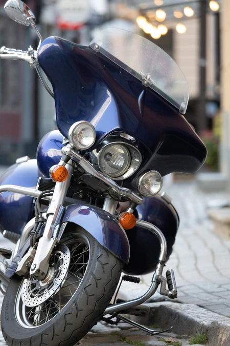 Classic Motorcycle in Urban Setting