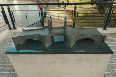 Miniature Bridge Sculpture on Riverwalk