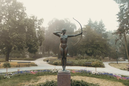 Statue in Misty Park