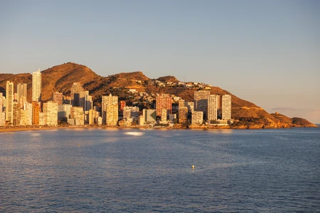 Coastal Cityscape at Sunset