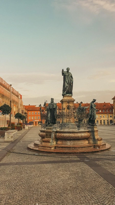 Historic City Square with Statue