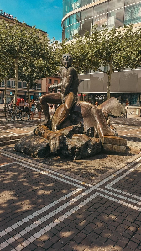 Urban Statue in a Public Square