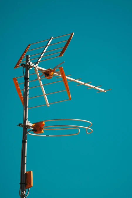 Modern Antenna Against Blue Sky