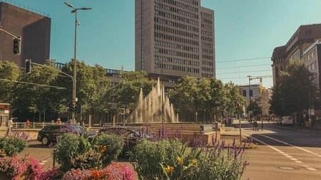 Urban Fountain and Flora