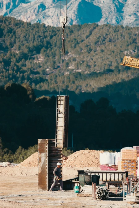 Construction Site in a Mountainous Area