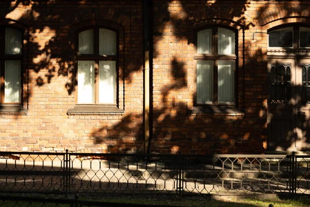 Sunlit Brick Building