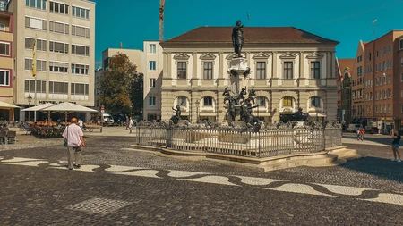 Historic City Square with Fountain
