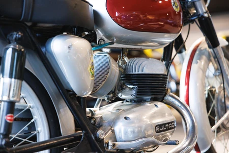 Vintage Motorcycle Engine Close-up