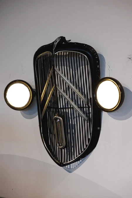 Vintage Car Grill with Headlights