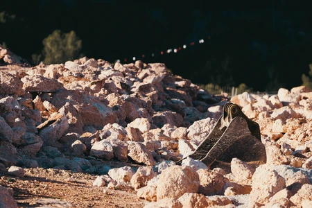 Rocky Terrain with Excavator Bucket