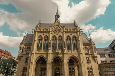 Gothic Architecture Under Blue Skies