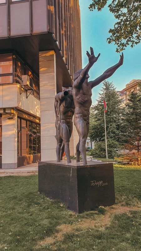 Modern Sculpture in Urban Setting