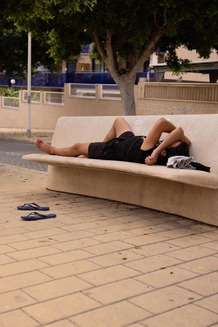 Relaxing on a Bench