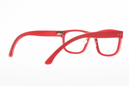 Red Eyeglasses on White Background