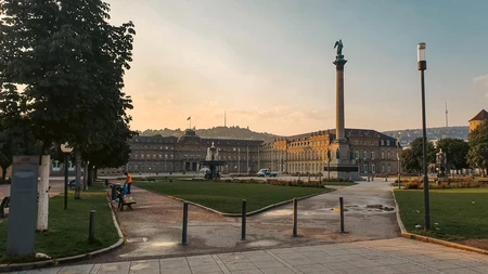 Historical City Square at Dusk
