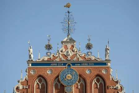 Historic Building Facade with Astronomical Clock