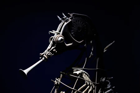 Mechanical Seahorse Silhouette