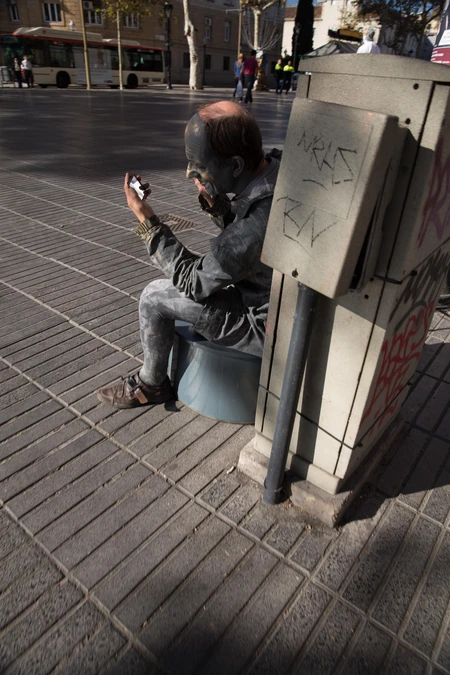 Street Performer in Urban Setting