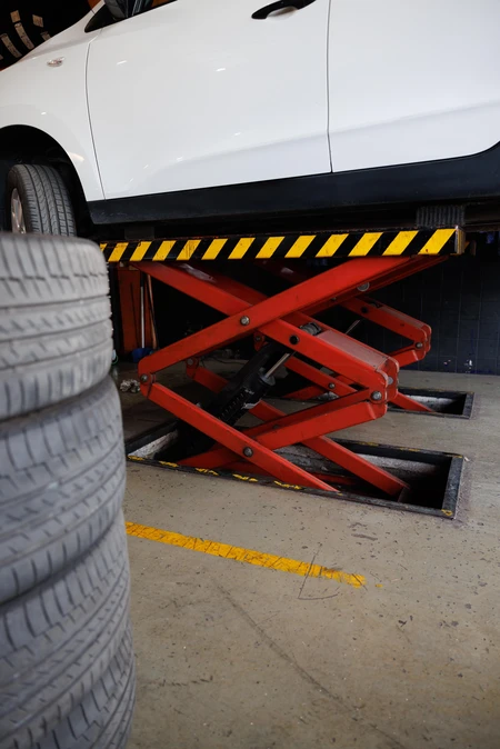 Car on Garage Lift