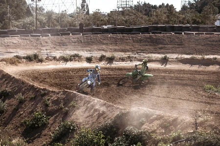 Motorbike Racing on Dirt Track