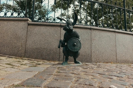Street Sculpture of Warrior Hare