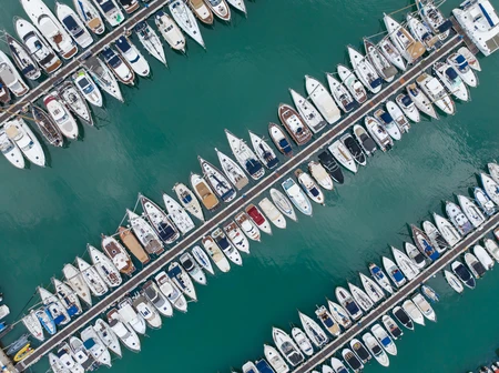 Aerial View of a Marina