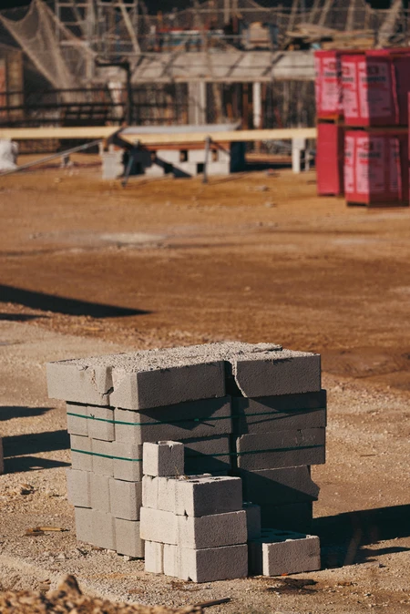 Construction Site with Building Materials