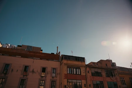 Urban Rooftops at Dusk
