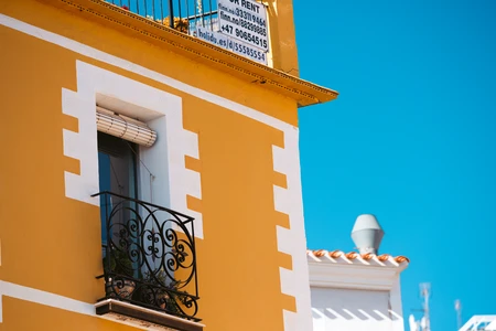 Vibrant Yellow Building Facade