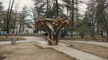 Wooden Sculpture in a Park