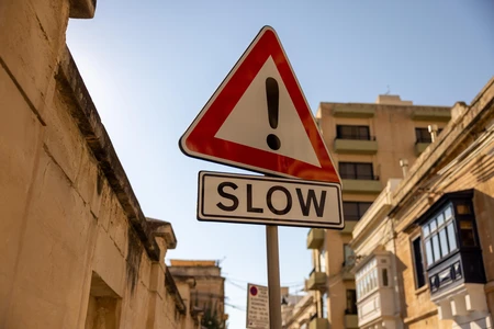 Urban Street Warning Sign