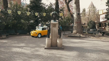 Vintage Car in a Courtyard