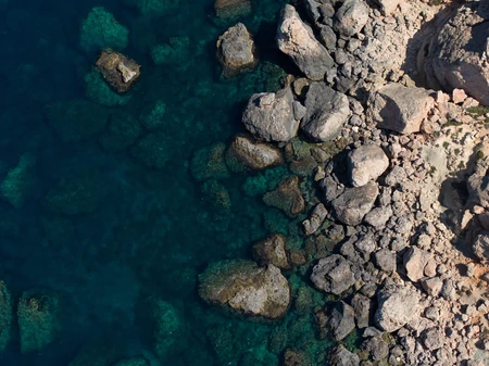 Rocky Shoreline by the Sea