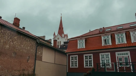 Rustic Architecture and Church Tower