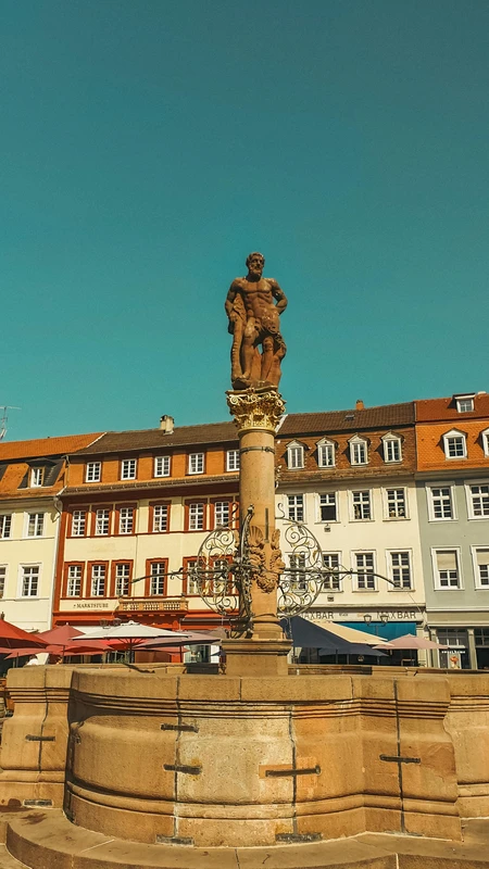 Historic Fountain in a European Square