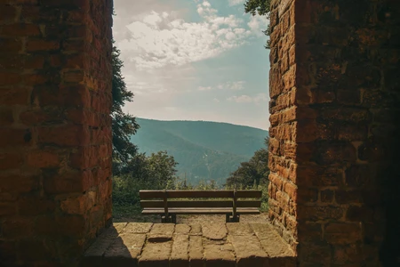 Scenic Mountain View Through Archway