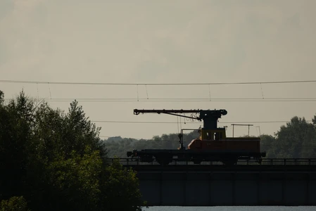 Train on Bridge Silhouette