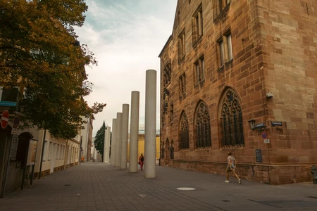 Historic Street with Columns